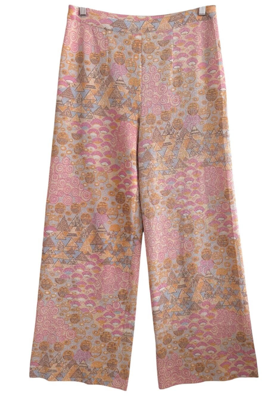 SOLD* Goldworm Vintage 70's Wide Palazzo Pants Pink Psychedelic Geometric